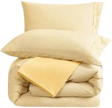 Комплект постельного белья Lovely Svi Полуторный Евро 150х210 см Striped Yellow Вареный хлопок (6900004103261)