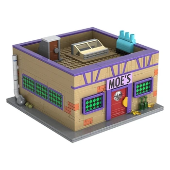 Конструктор "Таверна Мо" из мультсериала Симпсоны The Simpsons - Moe's Tavern Springfield MOC, 840 деталей