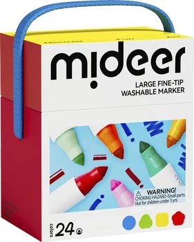 Большие маркеры, которые смываются MiDeer детские - универсальные 24 шт (MD1550) на водной основе с тонким кончиком