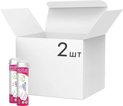 Упаковка ватных дисков Lady Cotton 2 пачки по 80+20 шт (41103045)