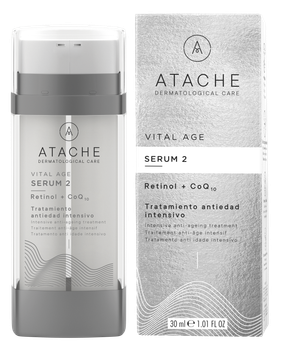 Нічна двокомпонентна сироватка з ретинолом і коензимом Q10 ATACHE Retinol Vital Age Serum 2 Intensive Anti-Aging, 30 мл