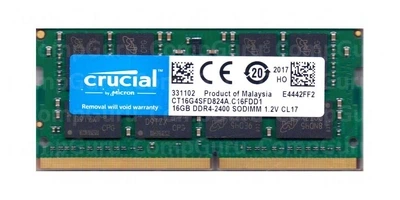Оперативная память для ноутбука Crucial 16GB DDR4 2400MHz SO-DIMM (CT16G4SFD824A.C16FDD1)