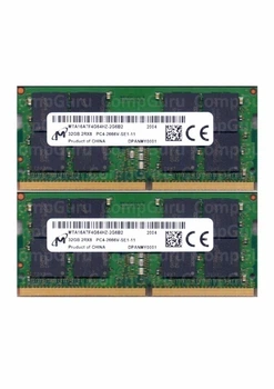 Комплект оперативной памяти для ноутбука Micron 64GB (2x32GB) DDR4 2666MHz SO-DIMM 2Rx8 (MTA16ATF4G64HZ-2G6B2)