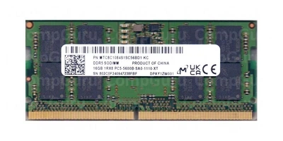 Оперативна пам'ять для ноутбука Micron 16GB DDR5 5600MHz SO-DIMM 1Rx8 (MTC8C1084S1SC56BD1)