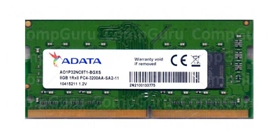 Оперативная память для ноутбука ADATA 8GB DDR4 3200MHz SO-DIMM 1Rx8 (AO1P32NC8T1-BGXS)