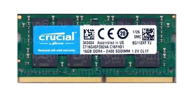 Оперативная память для ноутбука Crucial 16GB DDR4 2400MHz SO-DIMM (CT16G4SFD824A.C16FHD1)