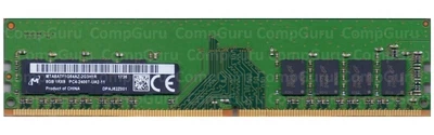 Оперативная память для ПК Micron 8GB DDR4 2400MHz UDIMM 1Rx8 (MTA8ATF1G64AZ-2G3H1R)