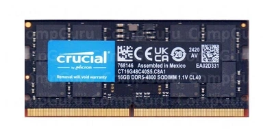 Оперативна пам'ять для ноутбука Crucial 16GB DDR5 4800MHz SO-DIMM (CT16G48C40S5.C8A1)