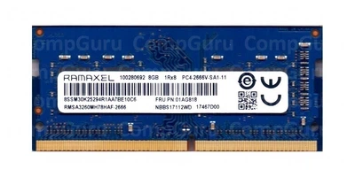 Оперативна пам'ять для ноутбука Ramaxel 8GB DDR4 2666MHz SO-DIMM 1Rx8 (RMSA3260MH78HAF-2666)