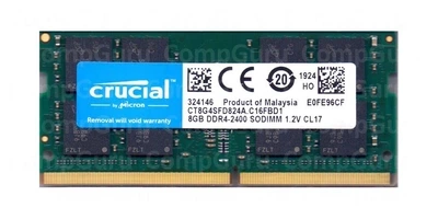 Оперативная память для ноутбука Crucial 8GB DDR4 2400MHz SO-DIMM (CT8G4SFD824A.C16FBD1)