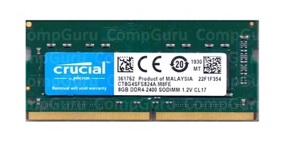 Оперативная память для ноутбука Crucial 8GB DDR4 2400MHz SO-DIMM (CT8G4SFS824A.M8FE)