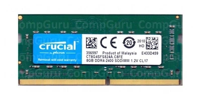Оперативная память для ноутбука Crucial 8GB DDR4 2400MHz SO-DIMM (CT8G4SFS824A.C8FE)