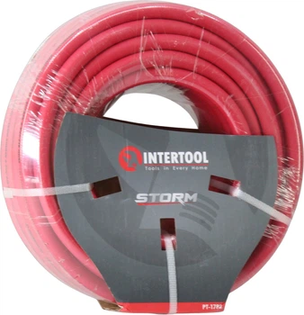 Шланг компрессора 10х17мм. 20Атм. 20м. (Intertool) (резиновый усил.) STORM (PT-1782)