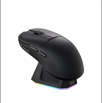 Игровая беспроводная мышь Ajazz AJ159 PRO Black, Черная, 26000 DPI, PAW3395, RGB, магнитная зарядная подставка, USB-C