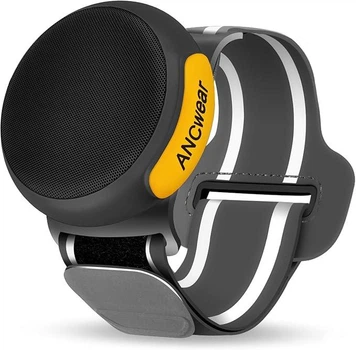 Портативная нательная мини-колонка клипса ANCwear Wearable Bluetooth 5.3 IPX6 с белым шумом черная для спорта