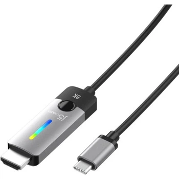 Кабель мультимедийный USB-C to HDMI M 1.8m 8K 60Hz LED RGB J5create (JCC157-N)