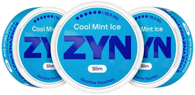 Мини-блок никотиновых подушечек ZYN Моносет Cool Mint Ice 16.5 мг 3 банки (7622100425250)