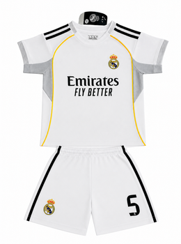 Детская футбольная форма Беллингем Bellingham (Номер 5) ФК "Real Madrid" Основная. Новый сезон 25/26. Размер 30 (на рост 155-165см) Вышитые эмблемы.