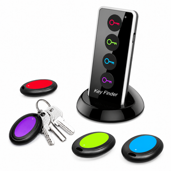Беспроводной поисковый брелок для ключей Key Finder с LED-фонариком, 1 передатчик + 4 приемника, радиус до 30 м, устройство для поиска ключей, пульта, телефона и кошелька
