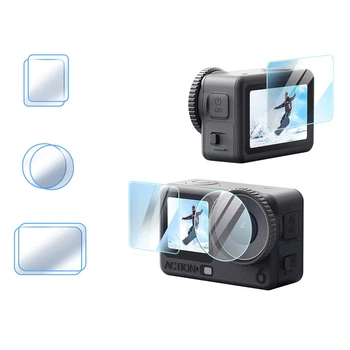 Стекло DJI Action 6 защитное закаленное 9H по два на лизну экраны aMagisn AA36-B