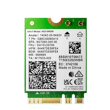 Бездротова мережева карта MOGE Intel AX210 WiFi 6E Tri-Band 5374Mbps для ноутбуків, ігрова WiFi карта M.2, інтерфейс WiFi приймач Bluetooth 5.3