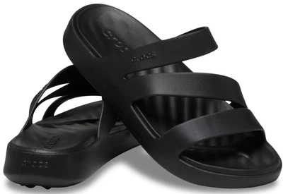 Жіночі шльопанці Crocs Getaway Strappy Slide Black (36-37, чорний)