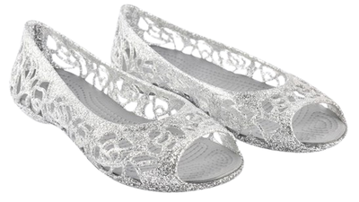 Жіночі балетки Crocs Isabella Glitter Silver (38-39, сріблястий)