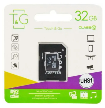 Картка пам'яті T&G 32 Gb UHS-1 microSD + adapter (class 10)