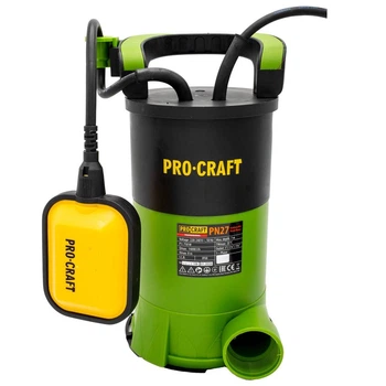 Дренажно-фекальний насос Procraft PN27, 750 Вт, 14000 л/год, напір 8 м, занурення 7 м, кабель 10 м
