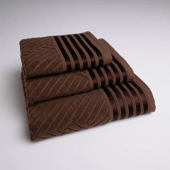 Набор махровых полотенец SOFT 3шт GM Textile 40х70см, 50х90см, 70х140см 500г/м2 (Коричневый)