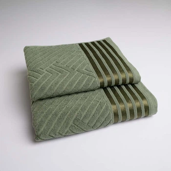 Комплект махровых полотенец SOFT 2шт GM Textile 50х90см, 70х140см 500г/м2 (Хаки)