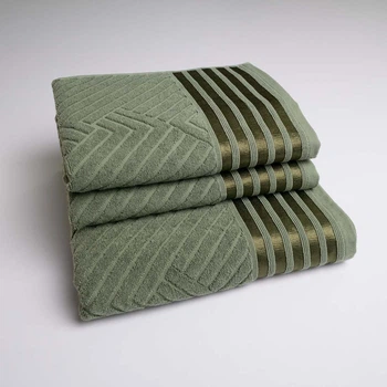Набор махровых полотенец SOFT 3шт GM Textile 50х90см, 50х90см, 70х140см 500г/м2 (Хаки)