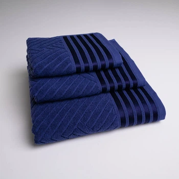 Набор махровых полотенец SOFT 3шт GM Textile 40х70см, 50х90см, 70х140см 500г/м2 (Темно-синий)