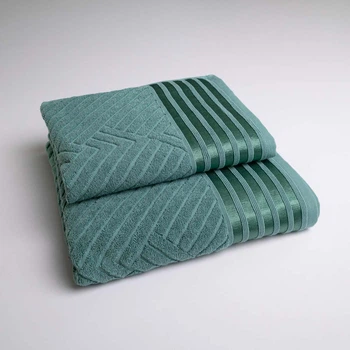 Комплект махровых полотенец SOFT 2шт GM Textile 50х90см, 70х140см 500г/м2 (Бирюзовый)