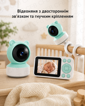 Видеоняня с двусторонним связком Baby Monitor с 5 дюймовым HD экраном поворотная радионяняня с гибким креплением и ночным видением