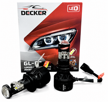 Светодиодная лампа с линзой Decker LED GL-02 5K H7 Гарантия 1 год