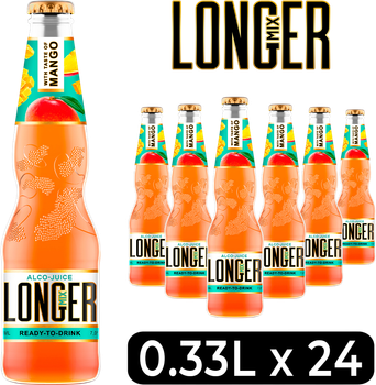 Упаковка слабоалкогольного напою LONGmixER Манго 7% 0.33 л х 24 шт (4820201996225)