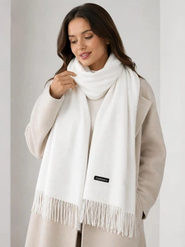 Двосторонній шарф палантин Cashmere 200*70 см білий