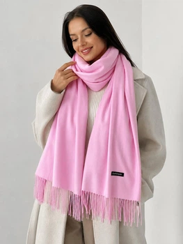 Осенний шарф палантин Cashmere 200*70 см розовый
