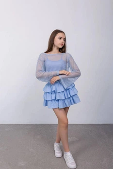 Комплект для девочки голубой Cvetkov Камила 3в1 128 см