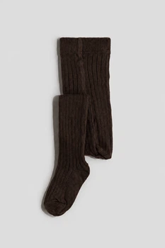 Колготки хлопковые в рубчик для девочки H&M 0997127-6 128 см (7-8 years) Коричневый