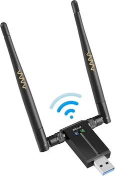 USB Wi-Fi адаптер AC1300 1300 Мбіт/с, USB 3.0, Dual Band 2.4/5 ГГц, 2 антени 5 dBi, MU-MIMO, для ПК та ноутбука, Windows 11/10/8/7, Mac OS