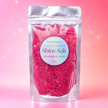 Шиммер-соль для ванны "Strawberry & Cream" с перламутром Розовая 200 г