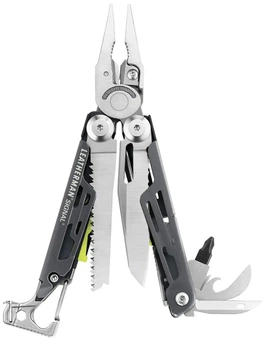 Мультитул Leatherman Signal Gray з кресалом, свистком, точилом і молотком для походів