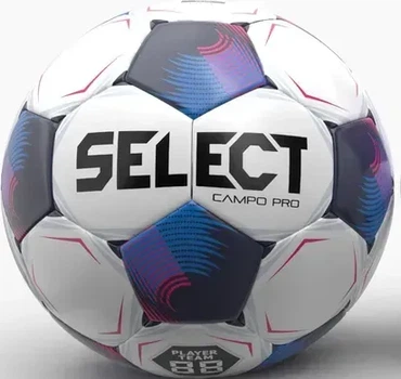М'яч футбольний Select FB Campo Pro v26 розмір 5, біло-фіолетовий