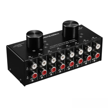 Аудіо свитч 6 входів 2 віходи Audio Switcher 6-In 2-Out 2-Way Selector Селекторний розгалужувач H5E2Box Splitter H5E2