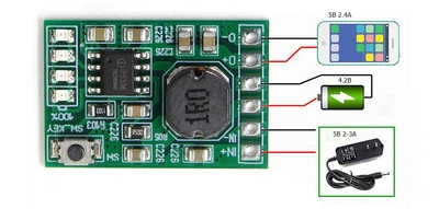 Модуль плата заряда – разряда повышающий 5 В 2,4 А (Li-ion) IP5306
