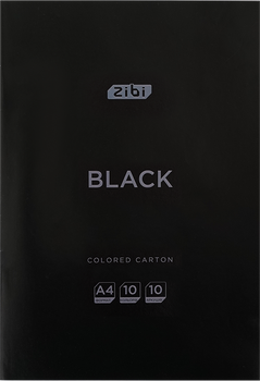 Набір кольорового картону Zibi Black A4 10 кольорів 10 аркушів (ZB.1950-01)