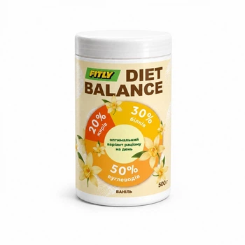 Функциональный коктейль Fitly Diet Balance, 500 грамм - Ваниль