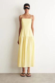 Сукня COS Sculpted Dropped Waist Midi Dress Жіноча Міді Жовта M (1340709002)